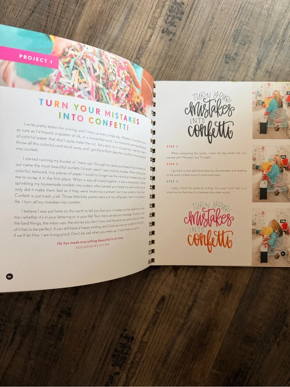 🌈 NWT Happy Hand Lettering Spiral Workbook